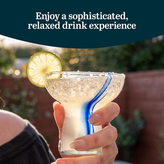 Libbey Blue Ribbon Stemless Margarita Glasses, 10.25 oz, Set of 6 Cocktail Glasses