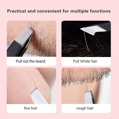 Derlaier 4-Piece Stainless Steel Tweezers Set, Eyebrow, Precision & Ingrown Hair Tools