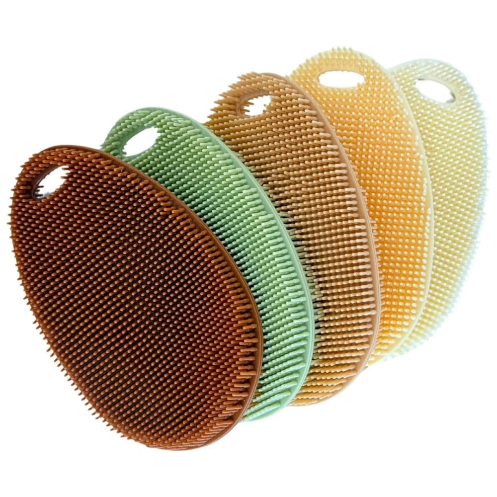 Silicone Dish Scrubber Sponge 5 Pack, Reusable Food Grade Kitchen Cleaning Brushes